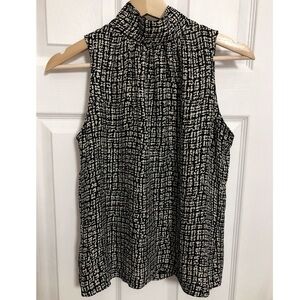 Jones New York • 4 • %100 Silk Mock Neck Sleeveless Tank Top Blouse